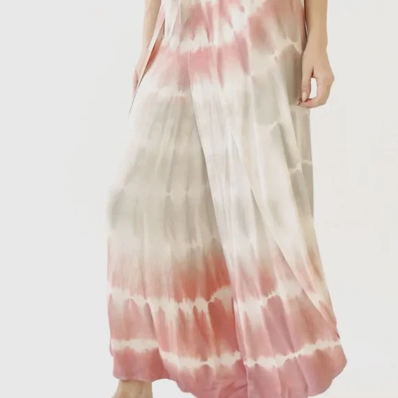 176. NEW Item Tie Dye Cami & Wrap Pants Set Mauve Pink & Stone NEW - Picture 9 of 11